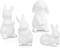 4 pcs Glossy White Ceramic Bunny Figurines – Easter Spring Home Decor